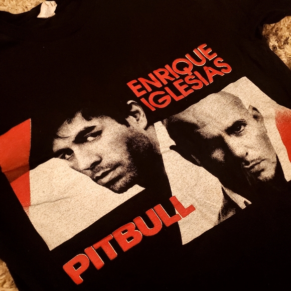 Vintage 2015 Enrique Inglesias & Pitbull Concert Tshirt - Picture 2 of 8